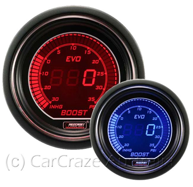 Prosport Evo Electrical Digital Boost Gauge 52mm Blue / Red 216EVOBOPSI